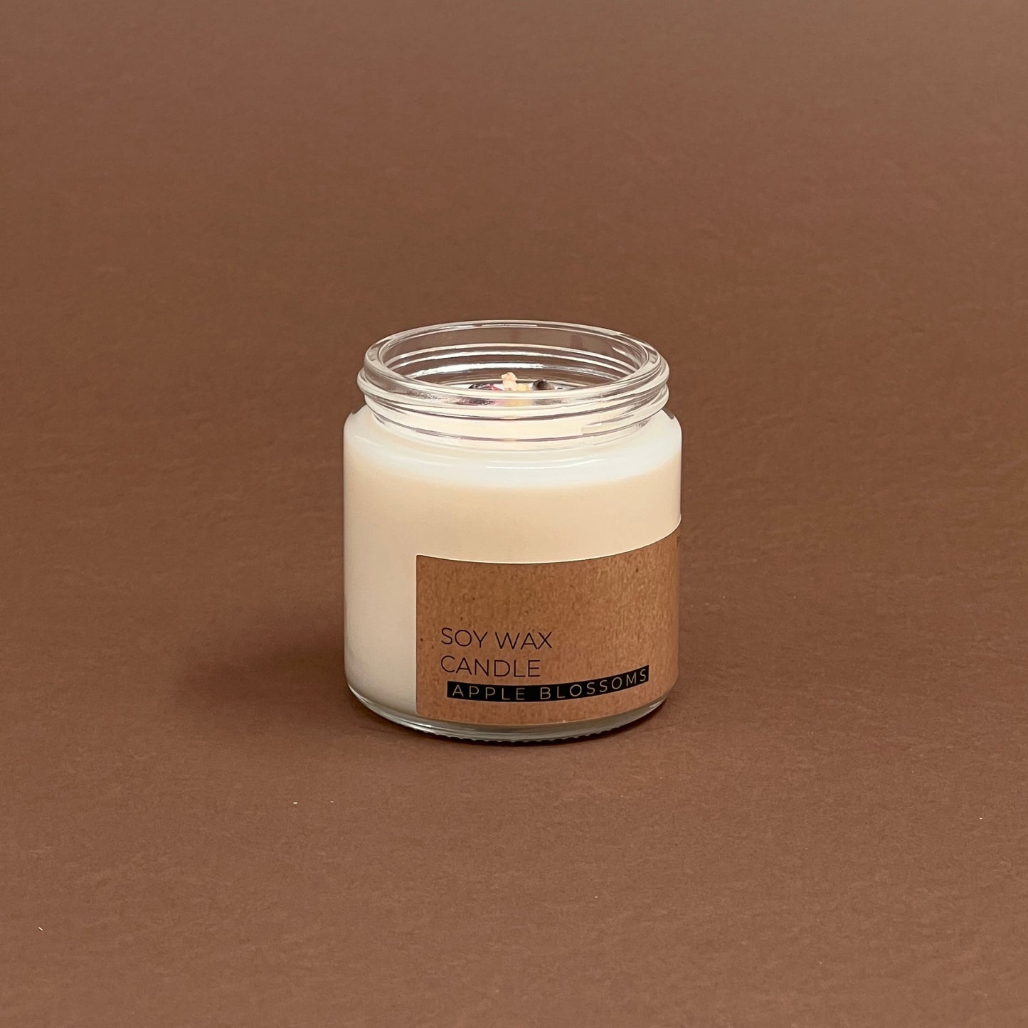 Ābeļziedu mazā svece stikla burciņā