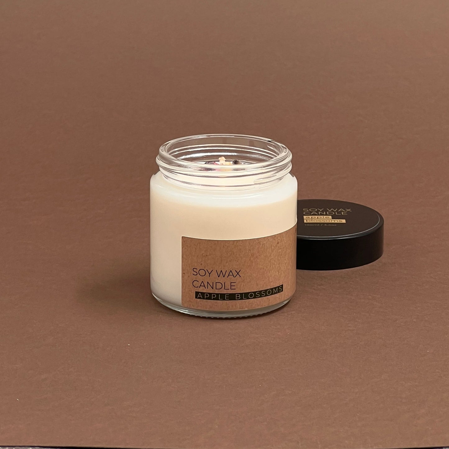 Ābeļziedu mazā svece stikla burciņā
