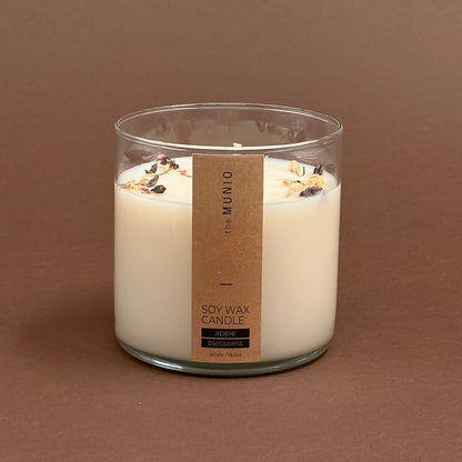 Ābeļziedu svece stikla traukā