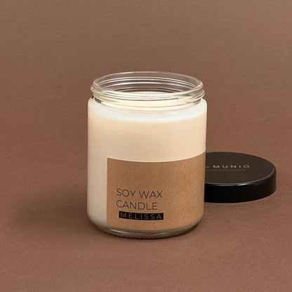 Melisas svece stikla burciņā